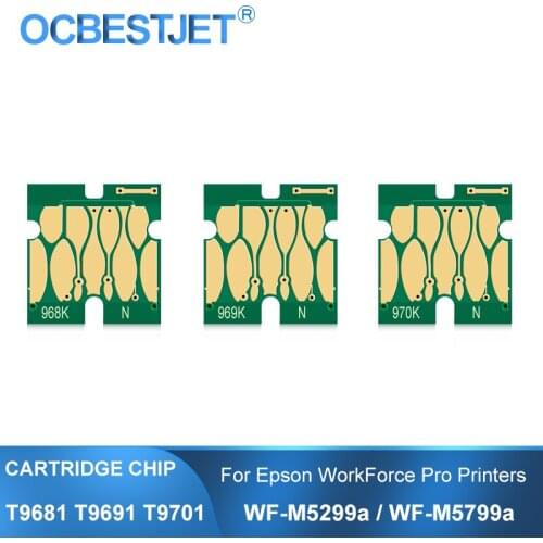 T9681 T9691 T9701 Ink Cartridge Chip For Epson WorkForce Pro WF-M5799a M5799 WF-M5299a M5299 Printer Black One Time Use Chips