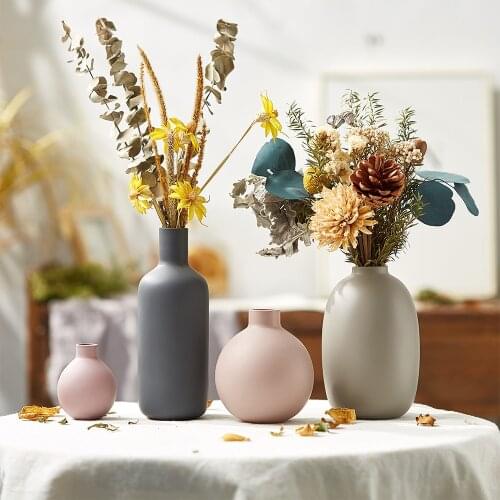 Decorative Vases Ceramic for Living Room Arrangement Crafts Gift Nordic Home Decoration Vase Morandi Simplicity Glass Home Vase
