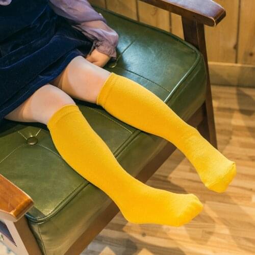 Baby boys knee socks solid candy color Girl leg warmer cotton warm boot sock 1-12T Fashion Children Girls Long sock Toddler 30cm