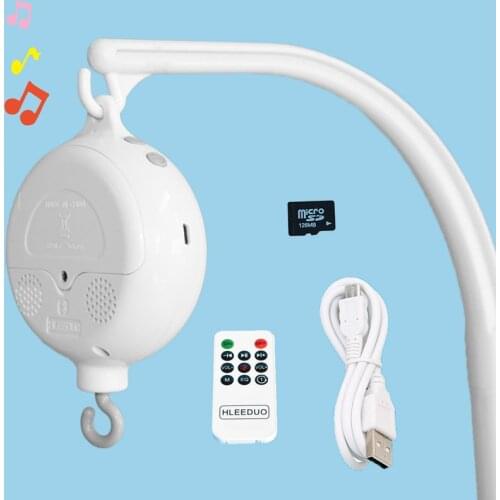 Baby Rattles Baby Toys 0-12 Months White Rotary Baby Mobile On the Bed Music Box Newborn Mobile Bed Bell Toys For Boys Girl Gift