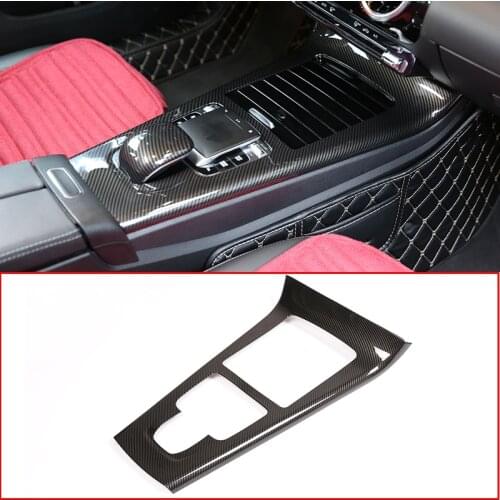 For Mercedes Benz A Class W177 2019 Carbon Fiber ABS Car Center Console Protection Frame Trim Accessories