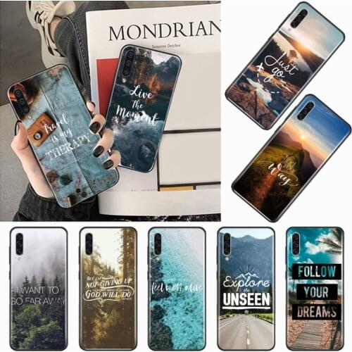Travel mountain sea quotes landscape funda Phone Case For Samsung S6 S7 edge S8 S9 S10 e plus A10 A50 A70 note8 J7 2017
