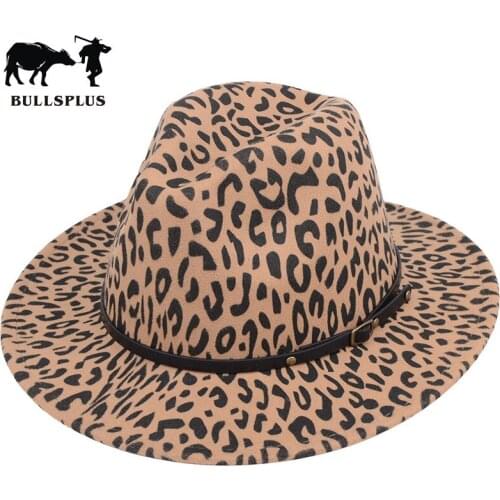 European and American new style popular woolen leopard pattern hat flat eaves cornice hat couple hat jazz hat fascinator hats