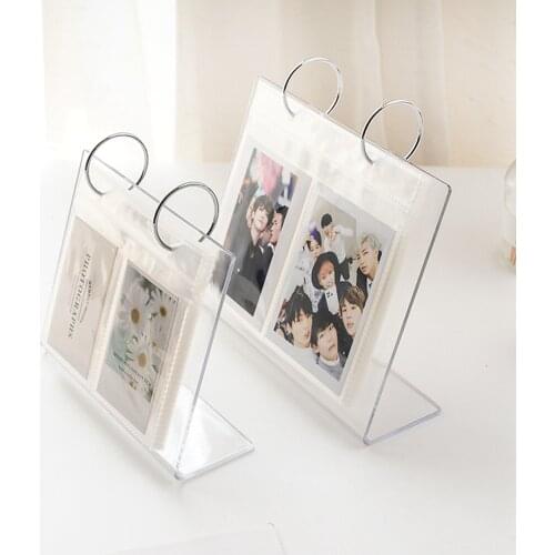 3/5 inch Desktop Photo Album Acrylic Polaroid Instax loose leaf Photo Album Home Decoration Star Postcard Collect