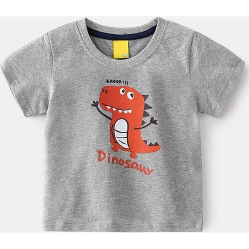 Boy T-shirt Short-sleeved Clothes Card Printing Grinding Cartoon Baby Top Children Circular Neck Clothes