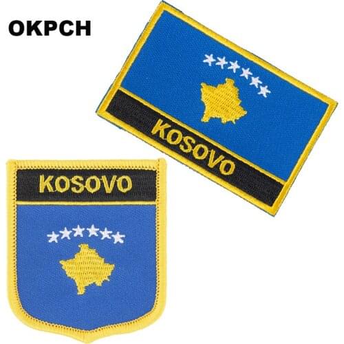 KOSOVO Flag patches embroidered flag patches national flag patches Patches for Clothes DIY Decoration PT0243-2