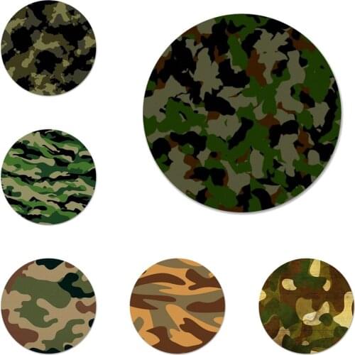 Camouflage Pattern Camo military Army Brooch Pin Cosplay Badge Accessories For Clothes Backpack Decoration Gift 58mm