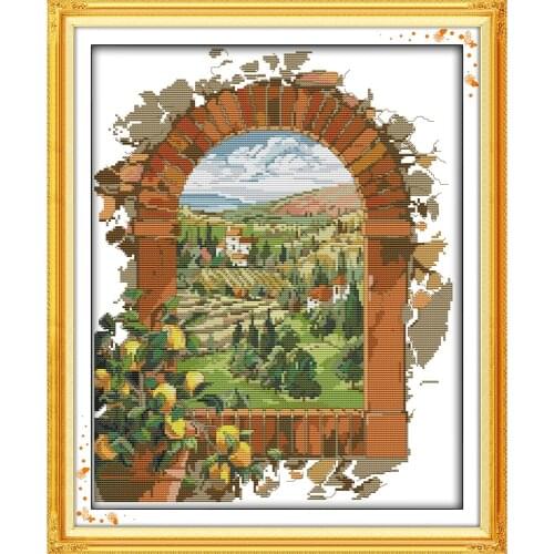 Everlasting Love The Door Of The Winery Chinese Cross Stitch Kits Ecological Cotton Stamped DIY Christmas Decorations For Home