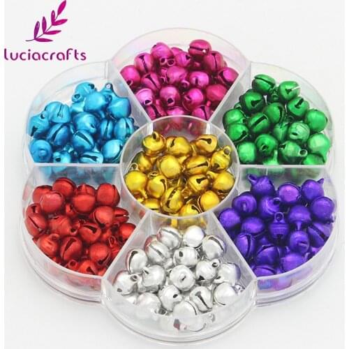 Lucia crafts 8mm 200pcs Mix DIY Jingle Bells Christmas Tree Pendants Hanging Decoration Crafts Accessories H0212