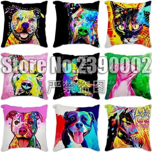 Cute Cartoon Franch Bulldog Cushion Cover Pillowcase Linen Pillow Covers for Sofa Home Car Decor Animals Dog Throw Pillows Case