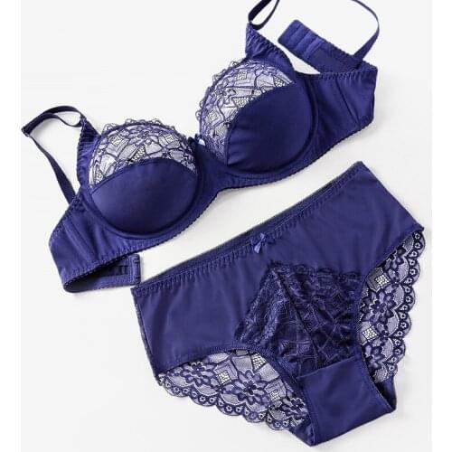 Fashionable European And American Thin Lace Steel Ring Gather Sexy Large Size Ladies Bra Ultra-thin Breathable Suit