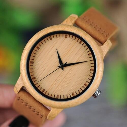 Мужские часы BOBO BIRD Bamboo Watch Men Luxury Genuine Leather Strap Mens Wristwatches Best Christmas Gifts Dropshipping