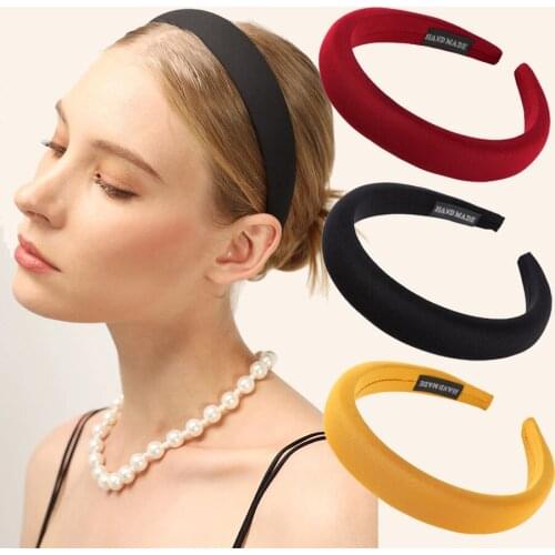 Haimeikang 2.5cm Padded Headband For Women Sponge Elastic Thin Hairband Girls Fashion Bezel Hair Hoop New Hair Accessories