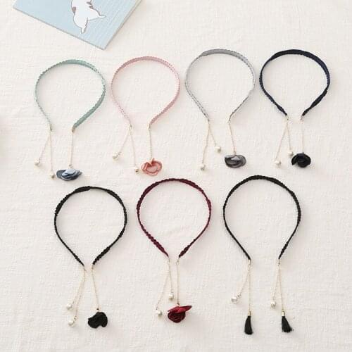 Flower Pearl Pendant Headband Girls Hair Hoop Lovely Gift Purim Party Photo Props Carnival Tassel Headwear Decor Accessories