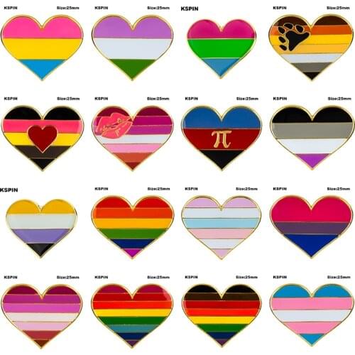 Pansexual pride Pansexual pride Polysexual pride Bear Pride Fat Fetish Pride Heart Shape Lapel Pin Flag badge Brooch Pins Badges