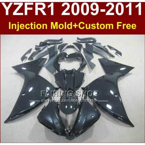 Flat black Motorcycle body parts for YAMAHA fairingsYZF R1 09 10 11 12 R1 bodyworks YZF1000 R1 +7Gifts YZF R1 2009 2010 2011