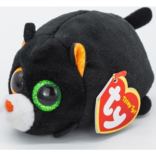Ty Big eyes plush doll mobile phone wipe Different pupil Black cat mini plush toys collection boy girl birthday Gift 10cm