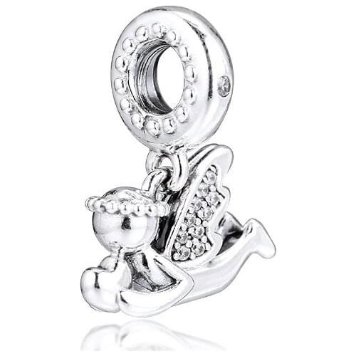 Angel of Love Dangle Charms For Jewelry Making Fits For Beaded Chain Bracelets Sterling Silver Jewelry Woman DIY Beads