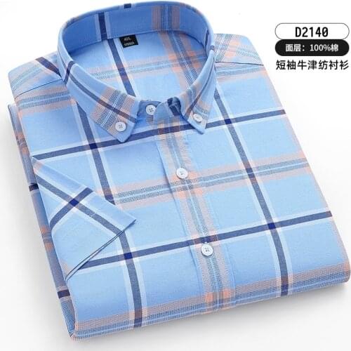 Floral Mens Short Sleeve Shirt 100% Pure Cotton Casual Loose Plaid Mens Fashion Clothing Trends Half Sleeve Korean Clothes