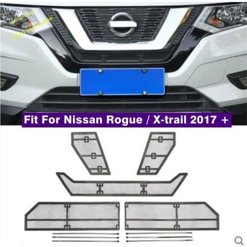 Car Middle Insect Screening Mesh Front Grille Insert Net Anti-mosquito Dust Cover Kit Fit For Nissan Rogue / X-trail 2017 - 2020