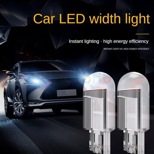 Glass Housing Cob LED Car Bulb 2/10pcs W5W 194 3000K 6000K White Green Blue Red Wedge License Plate Lamp Dome Light White Diedo