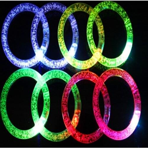 LED Party Light up led bubble Bracelet Acrylic Flash LED Light Emitting Electronic Bracelet Luminous Glowing Bracelet Toys