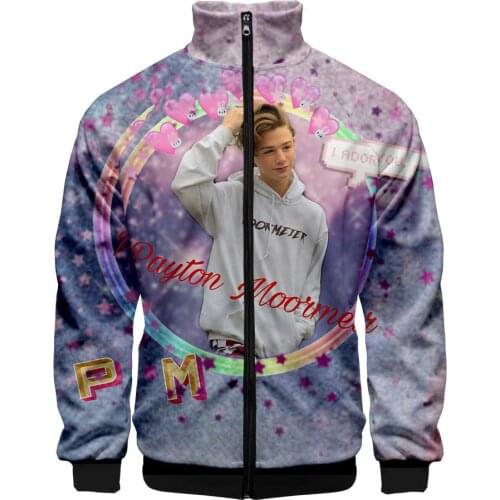 Pytn Payton Moormeier Hoodies Sweatshirt Men/women 3D Printed Stand Collar Zipper Jacket Casual Slim Hoody Sportswear Streetwear