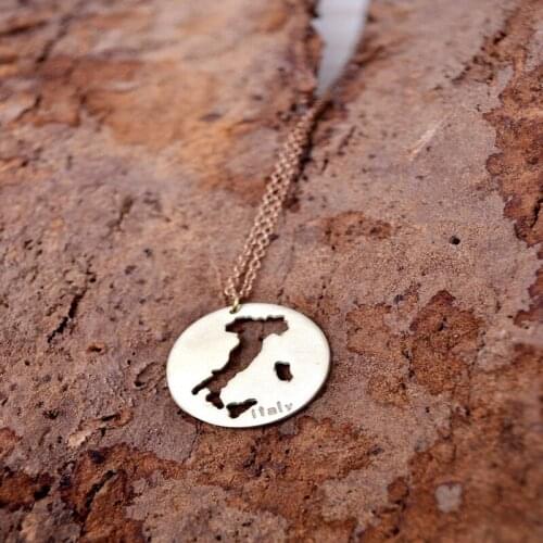 Ufine Collana da donna Italy Map Necklace cooper Charm pendant pricess girl gift necklace drop shipping N2194