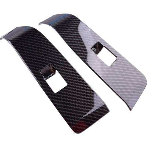 Carbon Fiber Style Black Interior Rear Door Window Lift Regulator Cover Plastic Fit For Toyota Tacoma 2020 2019 2018 2017 2016