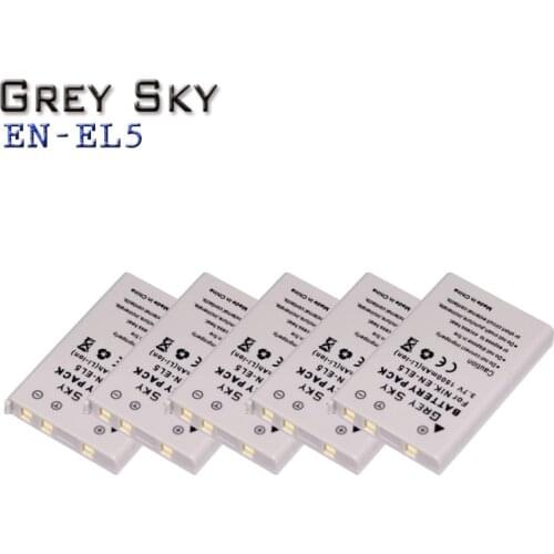 5PC 1500mAh EN-EL5 Digital Camera Battery Pack for Nikon Coolpix P4 P80 P90 P100 P500 P510 P520 P530 P5000 P5100 5200 7900 P6000