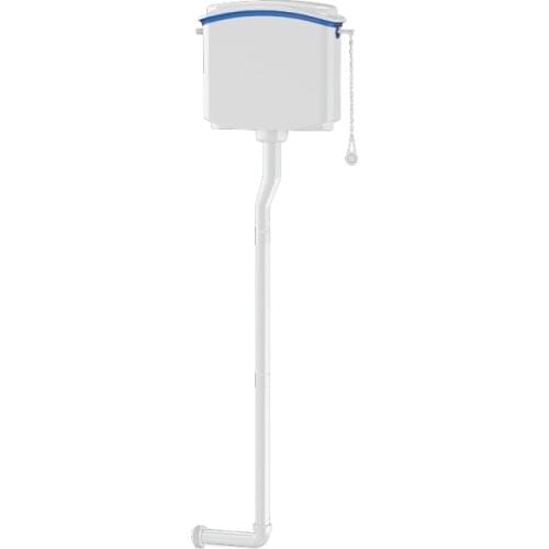 EASY MODEL HIGH LEVEL FLUSH TANK WITH PIPES (PULL MECHANISM)- 9 LT WATER STORAGE TANK, HIGH LEVEL MODEL WITH 190 CM PIPES