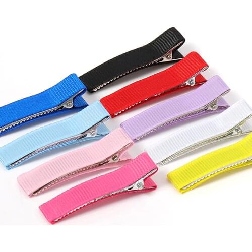 20pcs 5/3.5cm Hairpin Clips Base for Jewelry Making Fashion Grosgrain Ribbon Cover Hairclip Diy Baby Girls Bow Hair Accessories