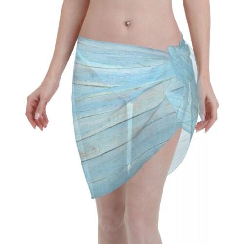 2021 Beach Bikini Cover Ups Wrap Skirt Vintage Wooden Surface Women Bathing Suit Sexy Swimsuit Beachwear