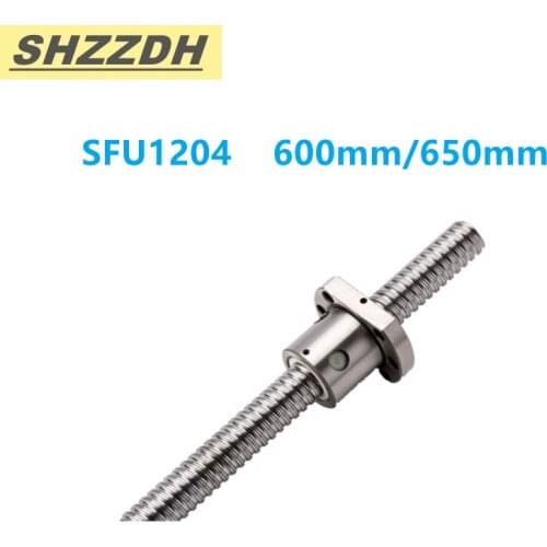 1 piece SFU1204 600/650mm length machined/unmachined ball screw with 22mm ball nut for BK/BF10 EK/EF10 FK/FF10 CNC accessories