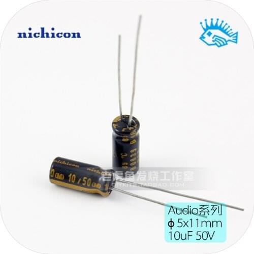 10pcs/100pcs 50V10uF 50V Audio KW Series Nichicon Audio Fever Dedicated Decoder Capacitor 5x11mm