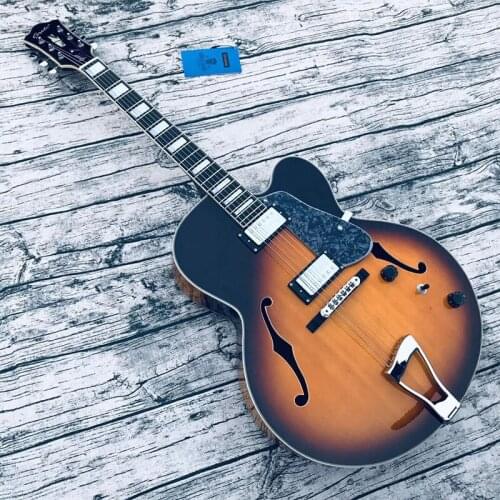 2020 new 6-string electric guitar, hollow guitar, old flower, sun-colored painted rose fingerboard, postage