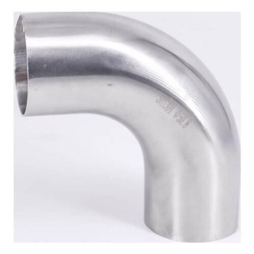 51mm 2" OD lengthen 20mm SUS 304 Stainless Steel Sanitary Butt Weld 90 Deg Elbow Pipe Fitting Homebrew Beer