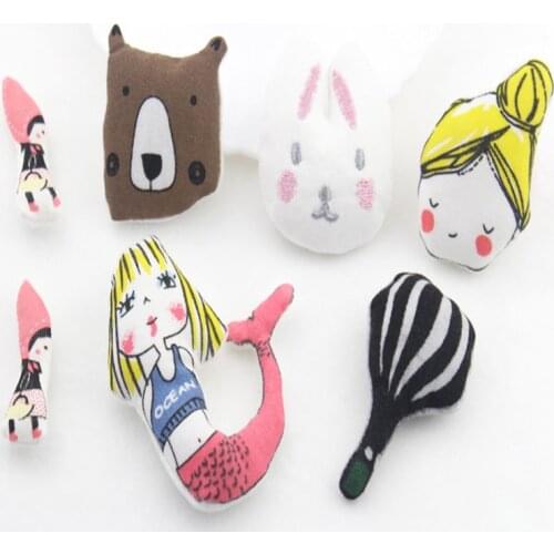 9pcs/lot DIY hand-made broach hair decoration shoes and hats for 2019 printed cartoon figures girl bear balloon accessories