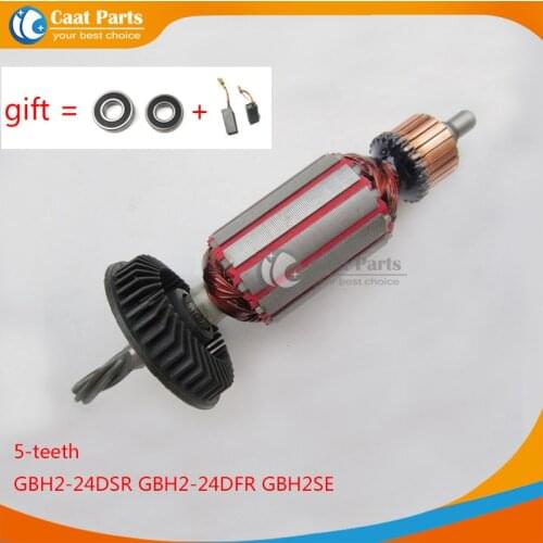 AC220-240V 5 Teeth Drive Shaft Electric Hammer Armature Rotor for Bosch 24 GBH2-24 GBH2-24DSR GBH2-24DFR GBH2SE GBH2SR