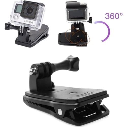 Action Camera Clip For GoPro Hero 9 8 7 6 5 4 Mount 360 Degree Rotary Clip Backpack Mount For Session 3+ 3 SJCAM SJ4000 Cameras