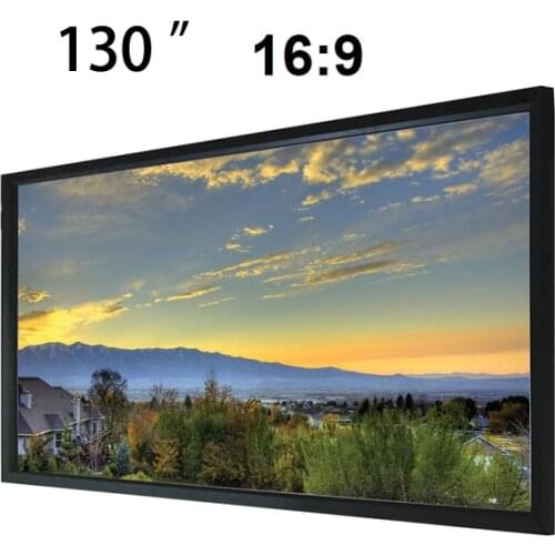 Top Rank Image 130 Inch Flat Fixed Frame Projection Screen Matt White 16:9 Projector Screens Best Seller For 3D Cinema System