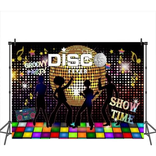 Disco Party Backdrop for Photography Neon Adults Scene Setters Party Decoration Birthday Party Banner photo background