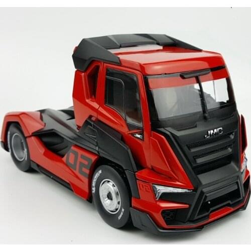 Exquisite Original Diecast Gift 1:24 Scale Jmc Racing Truck Tractor Trailer Vehicles Diecast Toy Model for Christmas Gift