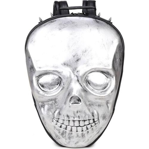 Creative Halloween Gifts Backpack Grimace Pu Leather Mens Backpack Computer Bag