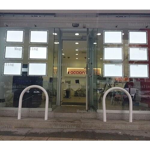 A3 Magnetic Acrylic Panel Real Estate Agent Window Display LED Illuminated Sign Landscape Light boxes for Real Estate Agent