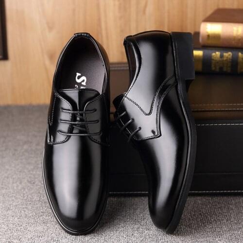 Mazefeng 2019 New Fashion Business Dress Men Shoes Classic Leather MenS Suits Shoes Fashion Lace-up Dress Shoes Men Oxfords