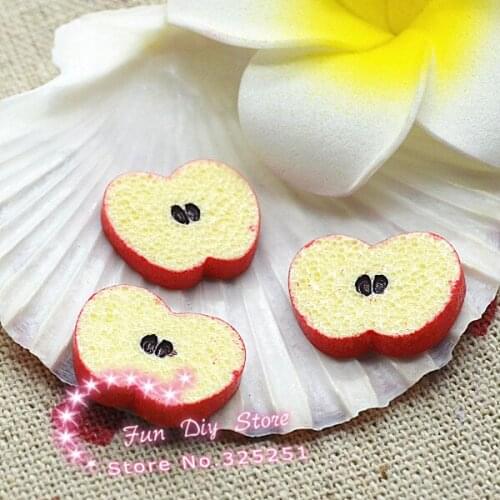 Cute resin apple slice Flat back decoration 50pcs/lot 18*14mm