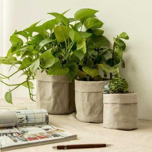 Mini Succulents Planter Pot Washable Kraft Paper Flowerpot Creative Desktop Flower Pots Reuseable Multifunction Home Storage Bag