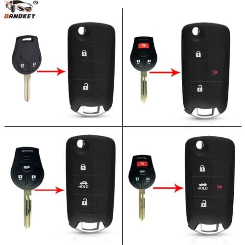 Dandkey 2 3 4 Buttons Modified key For Nissan Sentra Versa Altima Cube S SL Rogue March Qashqai Sunny Sylphy Tiida Car Remote