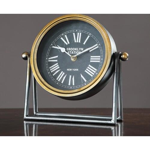 Table clock of American style restoring ancient ways household table places TV ark desk contracted tie yi horological